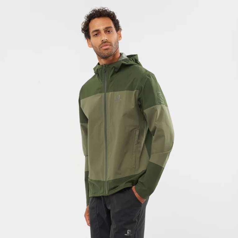 Chaquetas Shell Salomon Outrack Impermeables 2.5L Hombre Verde Oliva | MX RCHG810